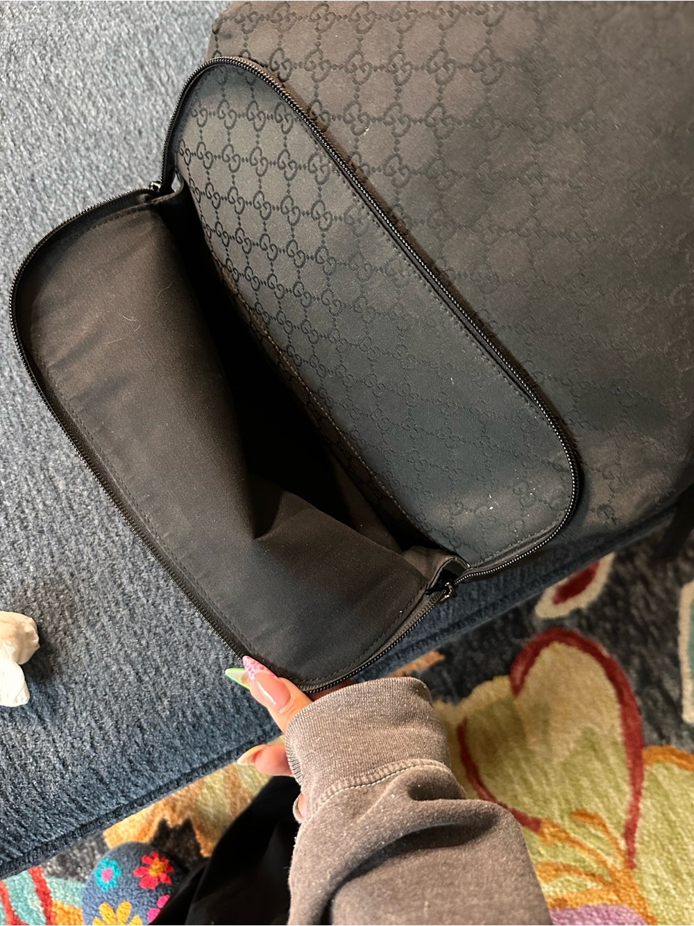 Gucci Black GG Monogram Sling Backpack - Picture 9 of 10